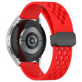 For Samsung Galaxy Watch3 41mm 20mm Folding Magnetic Clasp Silicone Watch Band(Red)