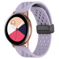 For Samsung Galaxy Watch Active 20mm Folding Magnetic Clasp Silicone Watch Band(Purple)