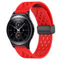 For Samsung Gear S2 Classic 20mm Folding Magnetic Clasp Silicone Watch Band(Red)