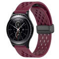For Samsung Gear S2 Classic 20mm Folding Magnetic Clasp Silicone Watch Band(Wine Red)