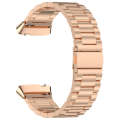 For Redmi Watch 3 Lite Three Bead Stainless Steel Metal Watch Band(Rose Gold)