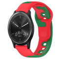 For Garmin Vivomove Sport 20mm Double Color Silicone Watch Band(Red+Green)