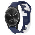For Garmin Vivomove Sport 20mm Double Color Silicone Watch Band(Blue+White)
