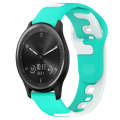 For Garmin Vivomove Sport 20mm Double Color Silicone Watch Band(Cyan+White)