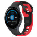 For Garmin Vivoactive3 Music 20mm Double Color Silicone Watch Band(Black+Red)