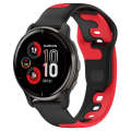 For Garmin Venu 2 Plus 20mm Double Color Silicone Watch Band(Black+Red)