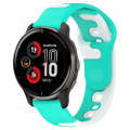 For Garmin Venu 2 Plus 20mm Double Color Silicone Watch Band(Cyan+White)