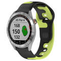 For Garmin Approach S40 20mm Double Color Silicone Watch Band(Black+Green)