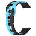 For Garmin Forerunner 158 20mm Double Color Silicone Watch Band(Black+Blue)