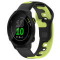 For Garmin Forerunner 158 20mm Double Color Silicone Watch Band(Black+Green)