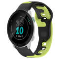 For Garmin Forerunner 55 20mm Double Color Silicone Watch Band(Black+Green)