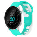 For Garmin Forerunner 55 20mm Double Color Silicone Watch Band(Cyan+White)