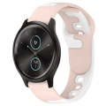 For Garmin VivoMove Style 20mm Double Color Silicone Watch Band(Pink+White)