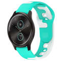 For Garmin VivoMove Style 20mm Double Color Silicone Watch Band(Cyan+White)