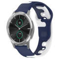 For Garmin VivoMove Luxe 20mm Double Color Silicone Watch Band(Blue+White)