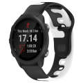 For Garmin Forerunner 245 20mm Double Color Silicone Watch Band(Black+White)