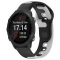 For Garmin Forerunner 245 20mm Double Color Silicone Watch Band(Black+Grey)