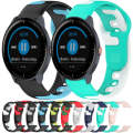 For Garmin Forerunner 158 20mm Double Color Silicone Watch Band(Black+White)