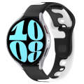 For Samsung Galaxy Watch 6 40mm 20mm Double Color Silicone Watch Band(Black+White)