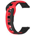 For Samsung Galaxy Watch 6 40mm 20mm Double Color Silicone Watch Band(Black+Red)