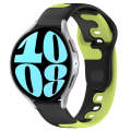 For Samsung Galaxy Watch 6 40mm 20mm Double Color Silicone Watch Band(Black+Green)