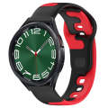 For Samsung Galaxy Watch 6 Classic 43mm 20mm Double Color Silicone Watch Band(Black+Red)