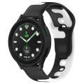 For Samsung Galaxy watch 5 Golf Edition 20mm Double Color Silicone Watch Band(Black+White)