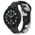 For Samsung Galaxy watch 5 Golf Edition 20mm Double Color Silicone Watch Band(Black+Grey)