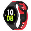 For Samsung Galaxy Watch 5  44mm 20mm Double Color Silicone Watch Band(Black+Red)