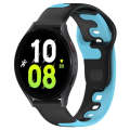 For Samsung Galaxy Watch 5  44mm 20mm Double Color Silicone Watch Band(Black+Blue)