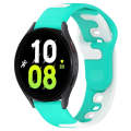 For Samsung Galaxy Watch 5  44mm 20mm Double Color Silicone Watch Band(Cyan+White)