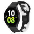 For Samsung Galaxy Watch 5  40mm 20mm Double Color Silicone Watch Band(Black+White)
