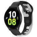 For Samsung Galaxy Watch 5  40mm 20mm Double Color Silicone Watch Band(Black+Grey)