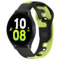 For Samsung Galaxy Watch 5  40mm 20mm Double Color Silicone Watch Band(Black+Green)
