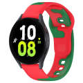 For Samsung Galaxy Watch 5  40mm 20mm Double Color Silicone Watch Band(Red+Green)