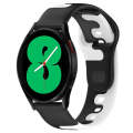 For Samsung Galaxy Watch 4 44mm 20mm Double Color Silicone Watch Band(Black+White)