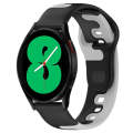 For Samsung Galaxy Watch 4 44mm 20mm Double Color Silicone Watch Band(Black+Grey)
