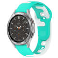For Samsung  Galaxy Watch 4 Classic 42mm 20mm Double Color Silicone Watch Band(Cyan+White)