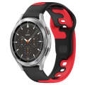 For Samsung  Galaxy Watch 4 Classic 46mm 20mm Double Color Silicone Watch Band(Black+Red)