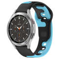 For Samsung  Galaxy Watch 4 Classic 46mm 20mm Double Color Silicone Watch Band(Black+Blue)