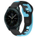 For Samsung Galaxy Watch 42mm 20mm Double Color Silicone Watch Band(Black+Blue)