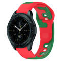 For Samsung Galaxy Watch 42mm 20mm Double Color Silicone Watch Band(Red+Green)