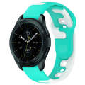 For Samsung Galaxy Watch 42mm 20mm Double Color Silicone Watch Band(Cyan+White)