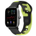 For Amazfit GTS 2 Mini 20mm Double Color Silicone Watch Band(Black+Green)