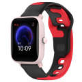For Amazfit Pop Pro 20mm Double Color Silicone Watch Band(Black+Red)