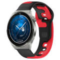 For Huawei Watch GT3 Pro 43mm 20mm Double Color Silicone Watch Band(Black+Red)