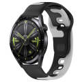 For Huawei Watch GT3 42mm 20mm Double Color Silicone Watch Band(Black+Grey)