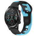 For Honor MagicWatch2 42mm 20mm Double Color Silicone Watch Band(Black+Blue)