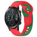 For Honor MagicWatch2 42mm 20mm Double Color Silicone Watch Band(Red+Green)