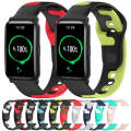 For Honor Watch ES 20mm Double Color Silicone Watch Band(Black+Green)